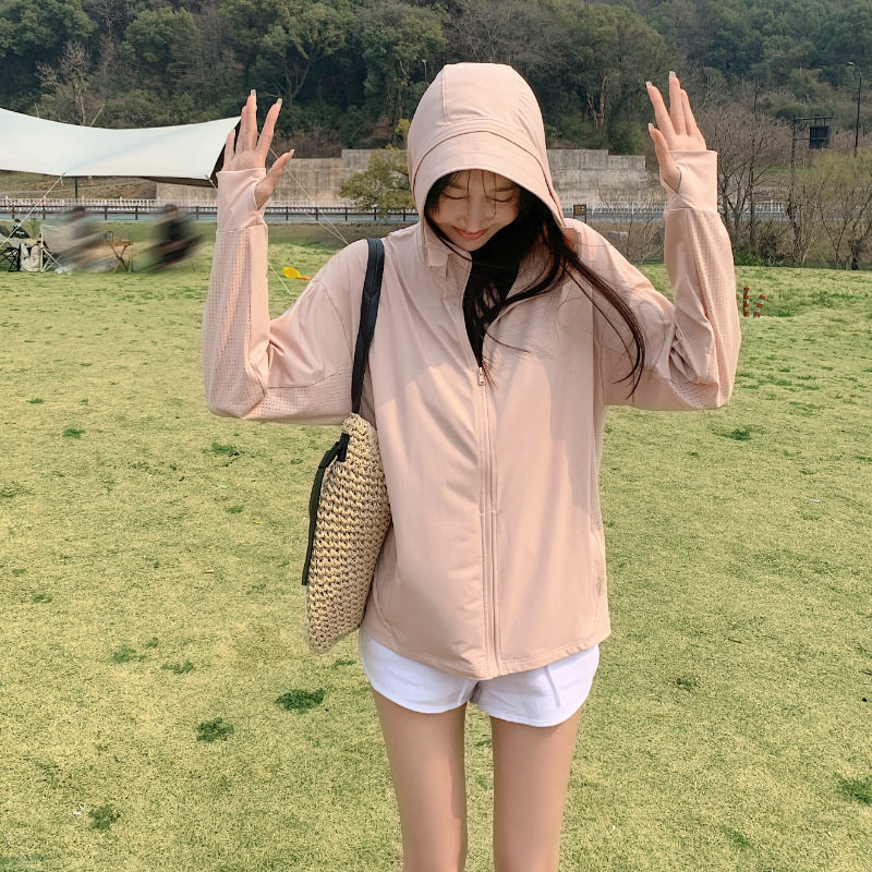 户外连帽原纱防晒衣短款外套女冰丝凉感防紫外线宽松洋气防晒服薄,女装/女士精品,短外套,淘宝优惠券,粉丝福利购,淘宝优惠卷