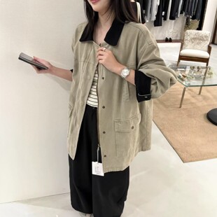 韩版时尚撞色牛仔风衣外套女宽松设计感中长款小个子洋气夹克上衣