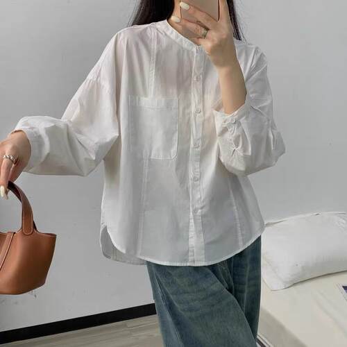纯棉灯笼袖防晒天丝衬衫女时尚