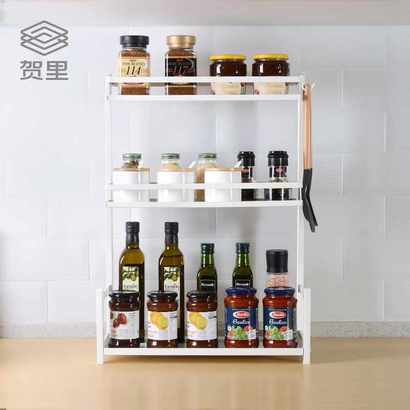 贺里 厨房置物架台n面调料瓶盒用品调味品收纳架家用大全转角架子