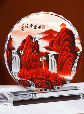 马到成功水晶摆件轻奢高档中式生肖桌面家居装饰乔迁送礼物工艺品