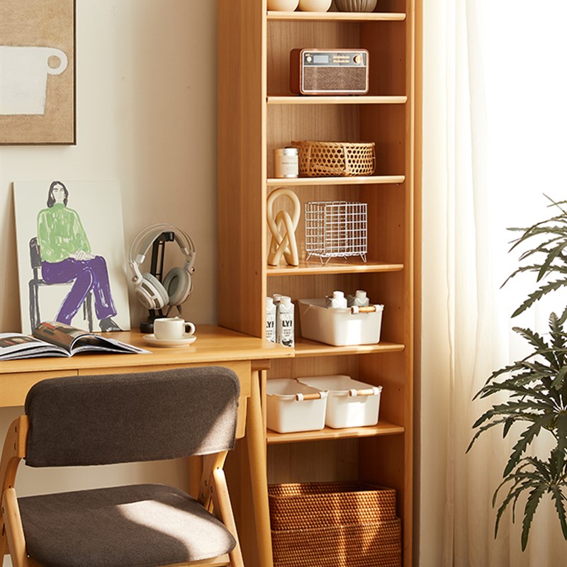 全实木窄柜边柜高立柜实r木书柜长条靠墙窄缝收纳柜客厅边角简约