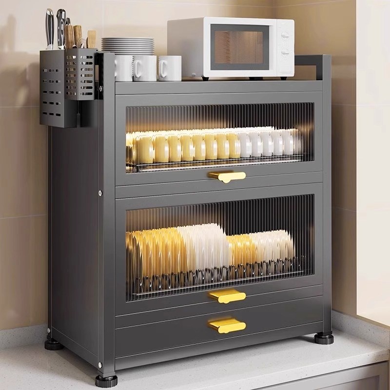 碗架厨房碗碟置物架家用碗柜筷盘防尘收纳盒多Q功能沥水架餐具碗