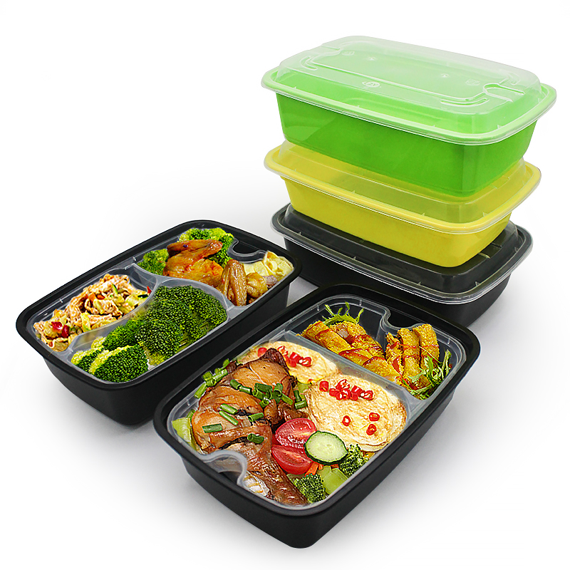 一次性双层饭盒二格三格内衬x快餐盒打包盒上下两层外卖便当套餐