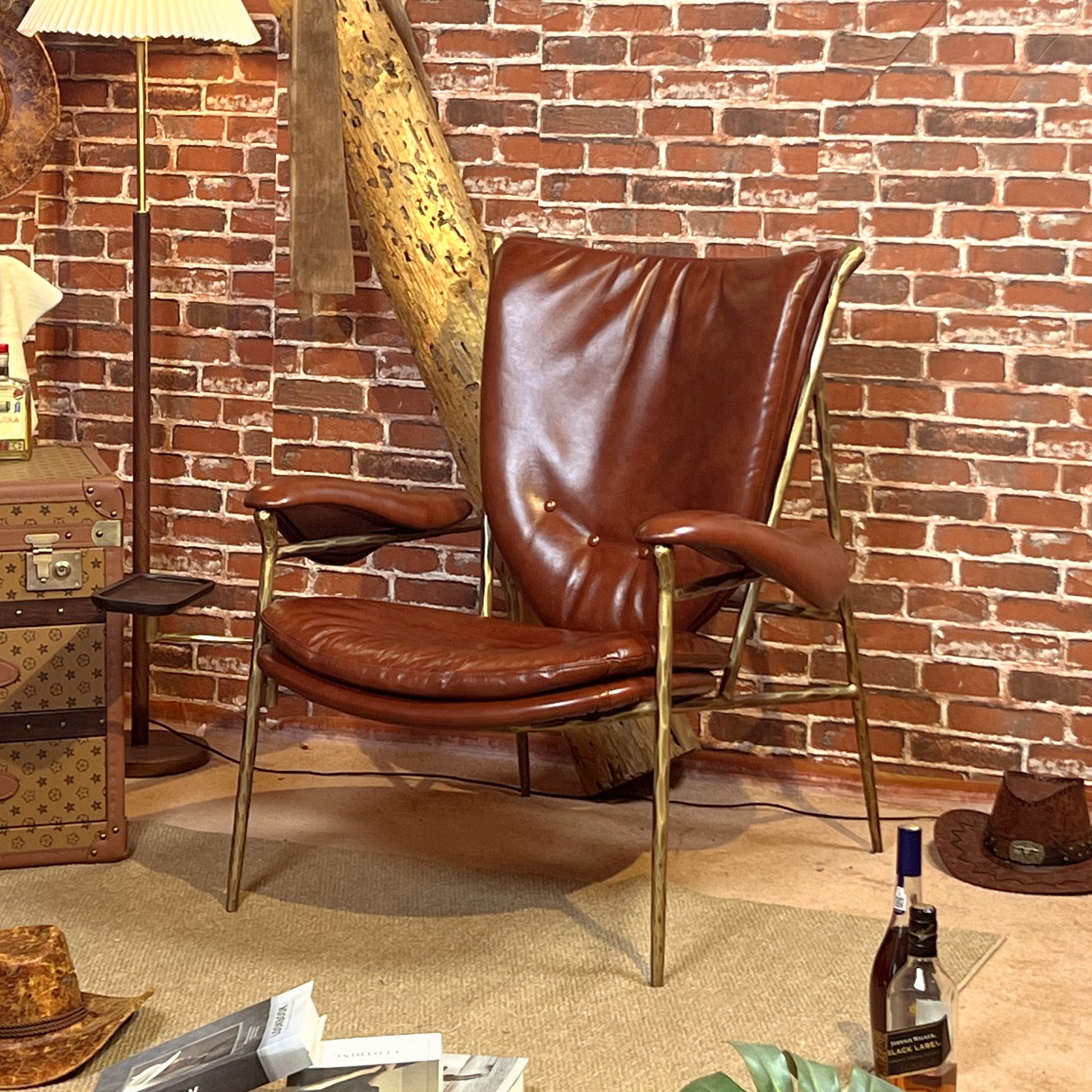 美式复古酋长椅中古民宿休闲椅