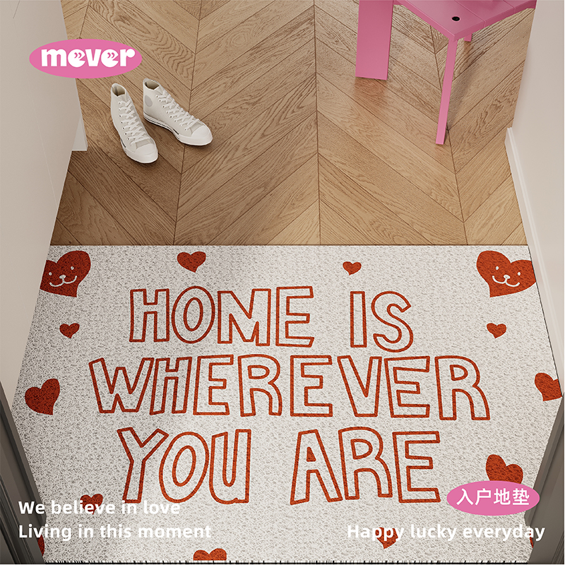 韩式多巴胺ins风入户地垫丝圈防滑脚垫毯进门垫玄关大门口可裁剪