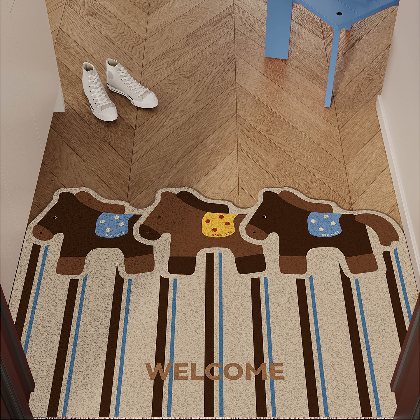 美拉德复古风入户门地垫丝圈防滑耐脏脚垫进门玄关门口地毯可裁剪,居家布艺,入户地垫,淘宝优惠券,粉丝福利购,淘宝优惠卷