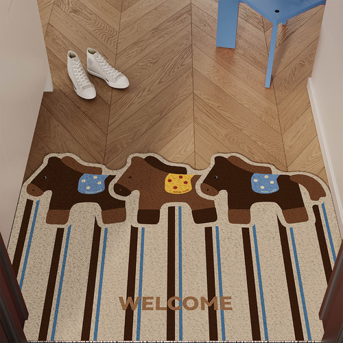 美拉德复古风入户门地垫丝圈防滑