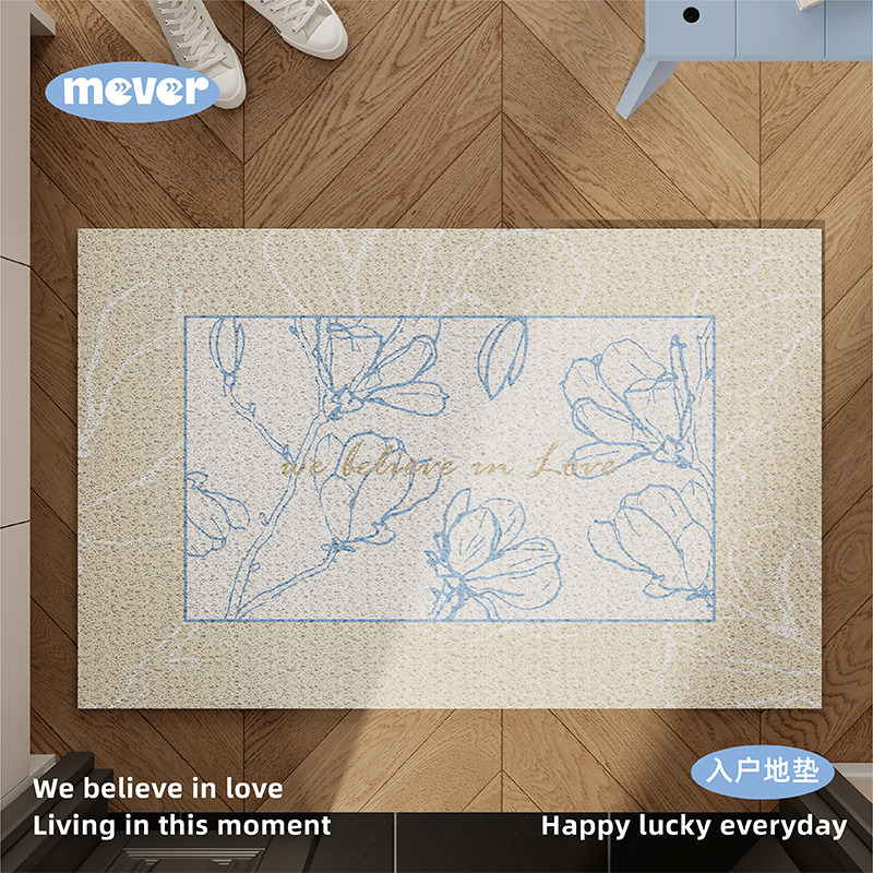 新款法式可定制入户门口丝圈地垫