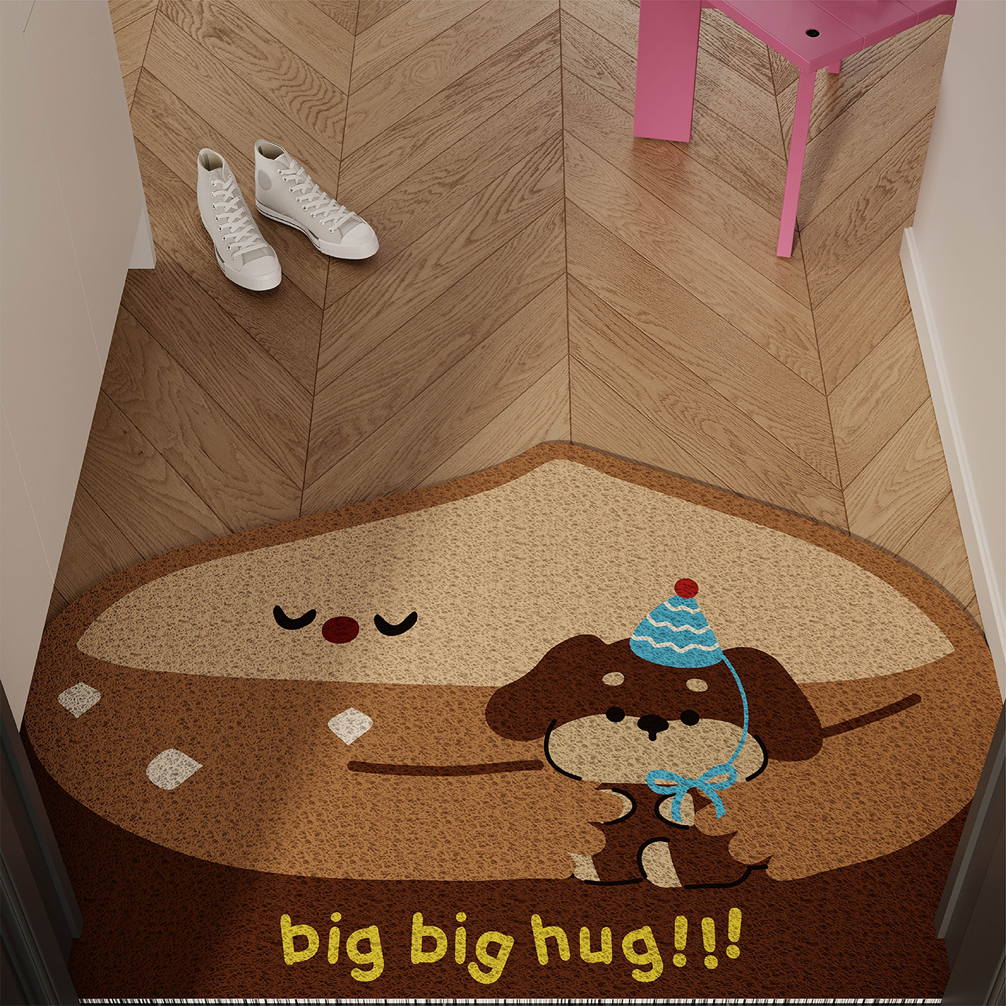 卡通小狗入户门地垫丝圈防滑耐脏