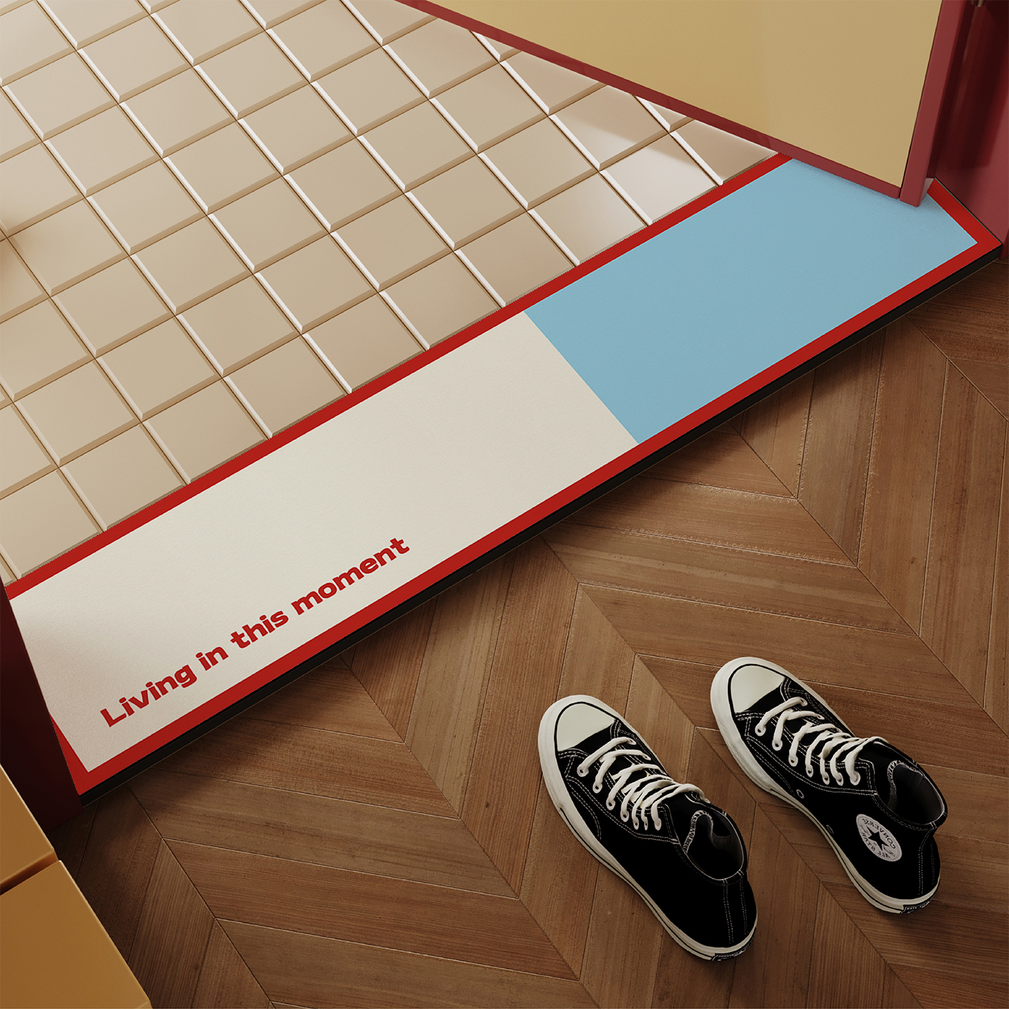 韩系撞色门槛石地垫吸水防滑脚垫