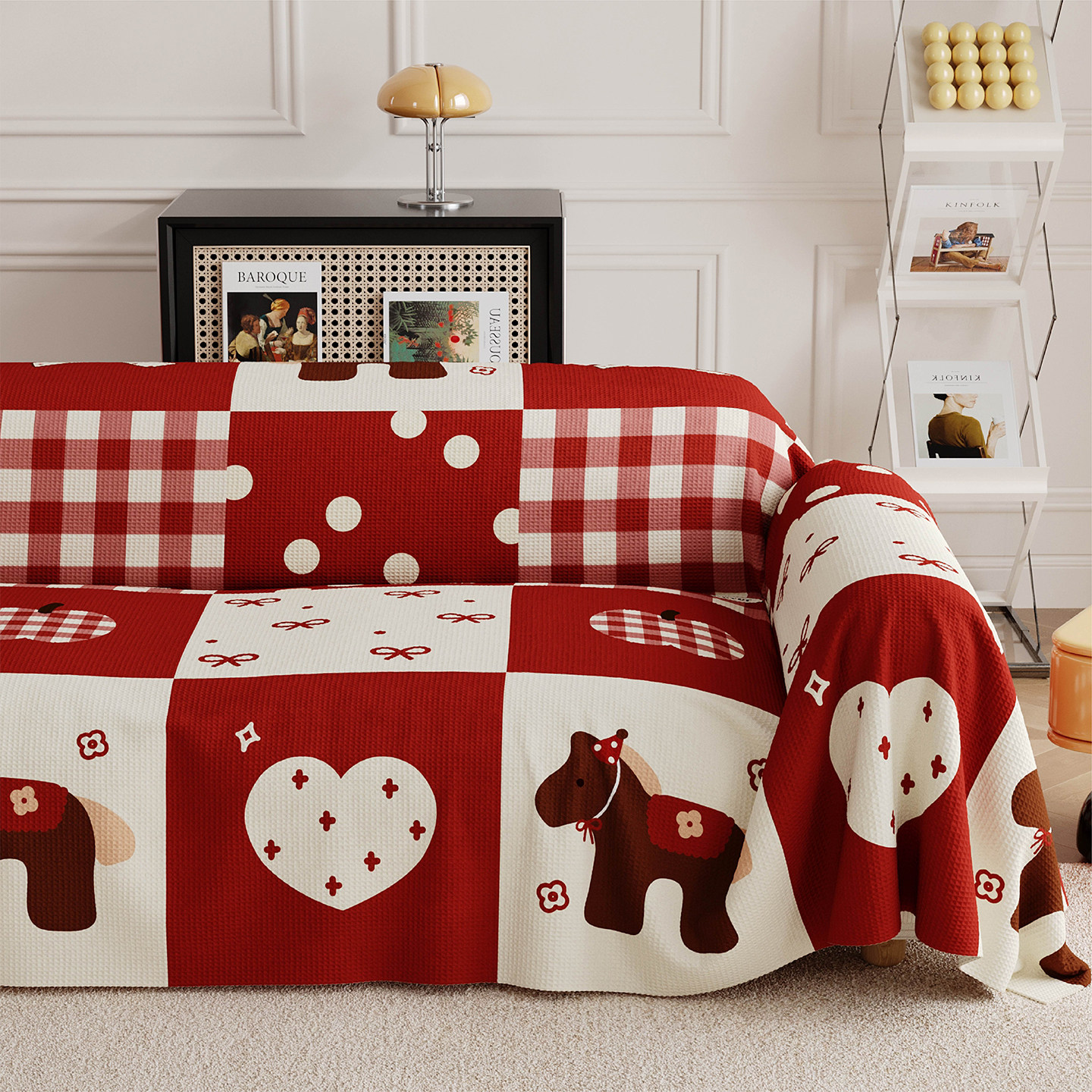 小马喜庆新年沙发盖布全包一整张沙发垫防尘防水四季通用沙发套罩,居家布艺,沙发垫,淘宝优惠券,粉丝福利购,淘宝优惠卷