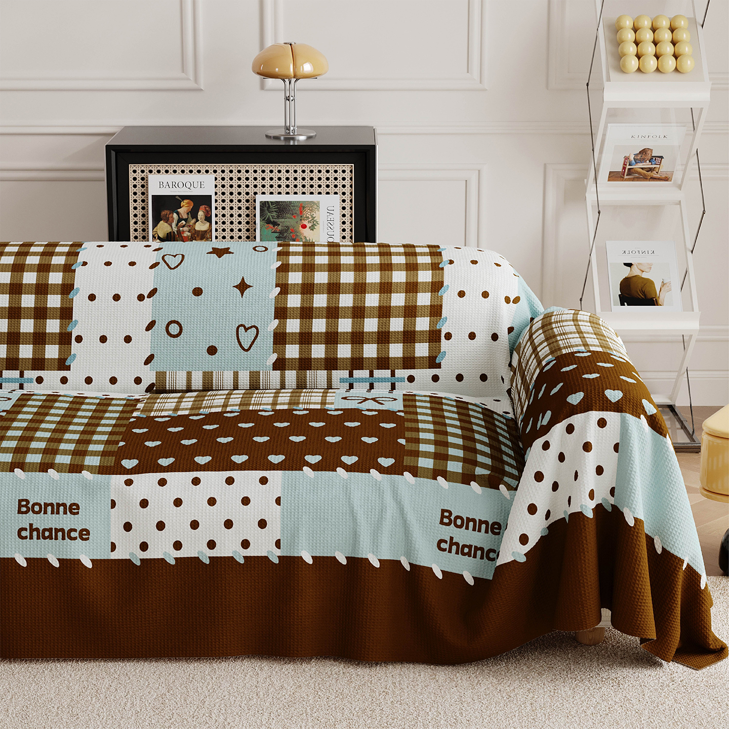 法式复古拼布风沙发巾防水沙发垫