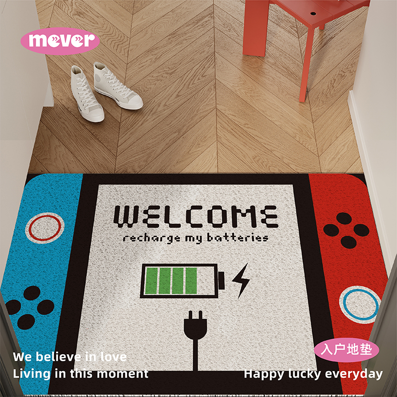 韩式创意ins风入户地垫丝圈防滑耐脏脚垫进门玄关门口地毯可裁剪