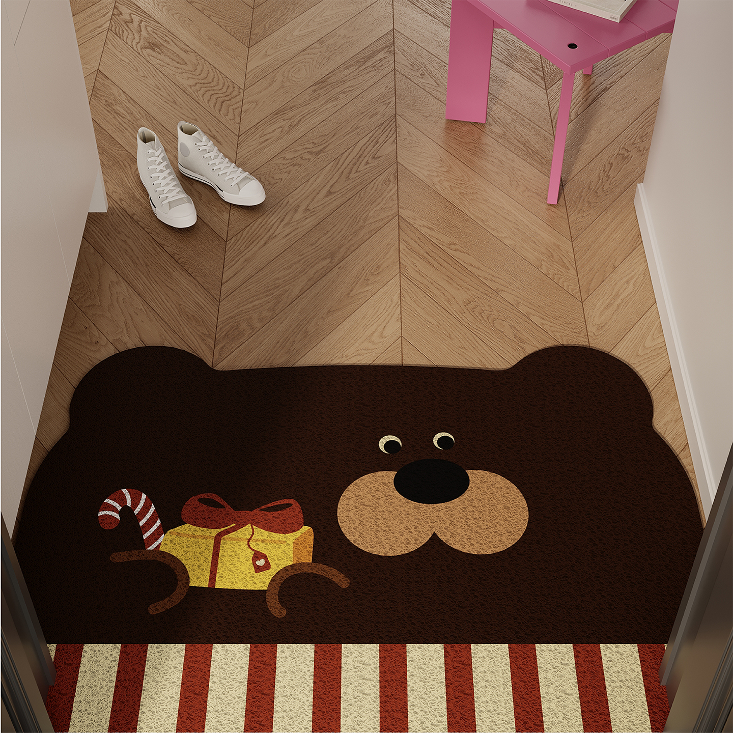 圣诞饼干狗卡通入户地垫丝圈防滑