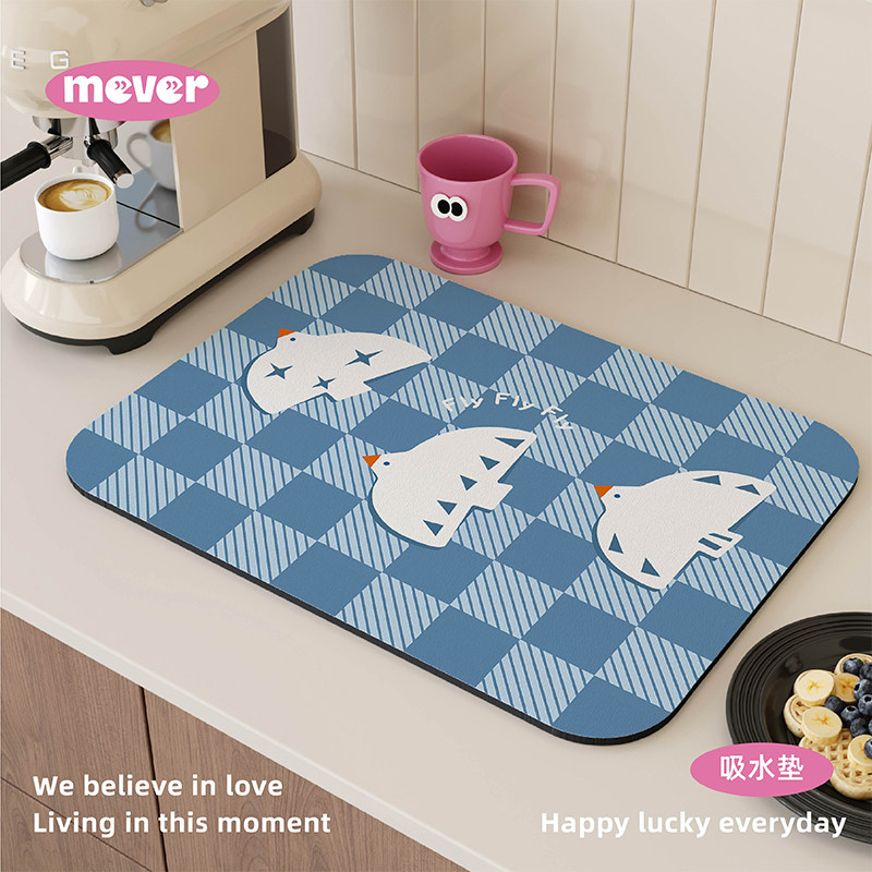 北欧简约格子高级感硅藻泥吸水餐垫咖啡机厨房台面杯盘沥水隔热垫,居家布艺,餐垫,淘宝优惠券,粉丝福利购,淘宝优惠卷