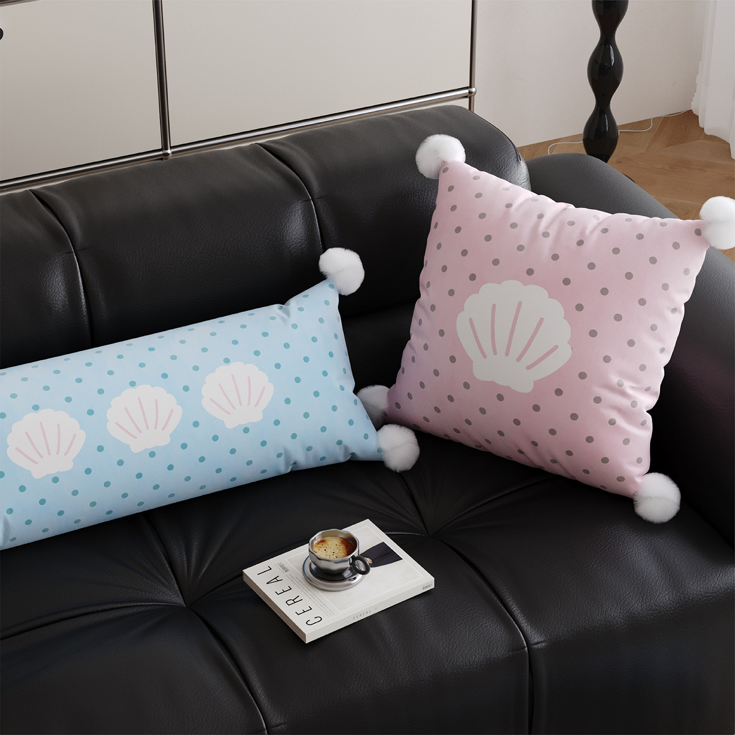 ins风波点贝壳抱枕套靠枕客厅沙发靠垫睡觉长条抱枕床上靠背腰枕,居家布艺,靠垫/抱枕,淘宝优惠券,粉丝福利购,淘宝优惠卷