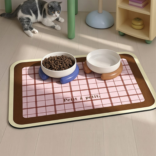复古风猫狗通用餐垫吸水防滑防污