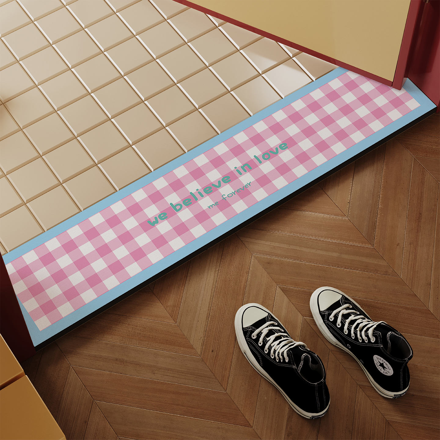 ins风格纹门槛石地垫吸水防滑垫