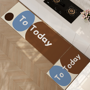 复古高级感厨房专用地垫吸水防滑防油免洗耐脏转角地毯硅藻泥脚垫