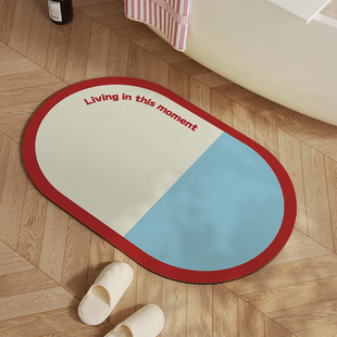 ins海盐慕斯浴室地垫硅藻泥吸水速干厕所卫生间门口防摔防滑脚垫