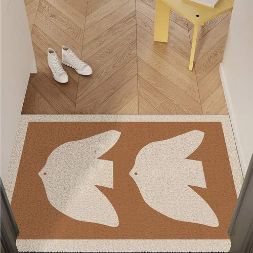 极简风几何飞鸟入户地垫丝圈防滑