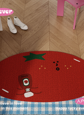 韩系ins风可爱入户地垫丝圈防滑耐脏脚垫门口除尘家用地毯可裁剪