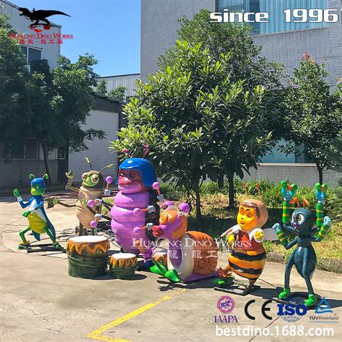 工厂制作卡通昆虫乐队模型会动会舞商场景区儿童亲子乐园互动玩具