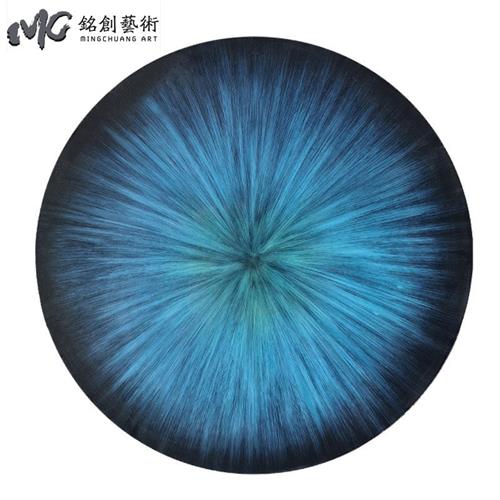 售楼处样板间不锈钢水波纹壁饰圆形镜面挂件可别墅墙面饰品极简