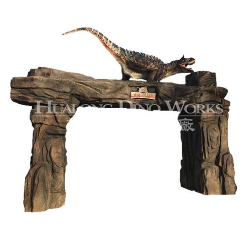 户外景区玻璃钢门头恐龙门头景观雕塑装饰摆件厂家来图来样制作