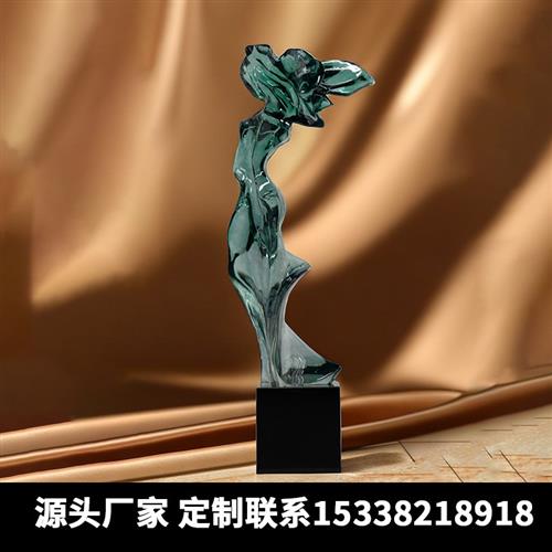 新中式现代树脂假山石摆件家居软装饰品客厅茶几书桌透明马头摆设