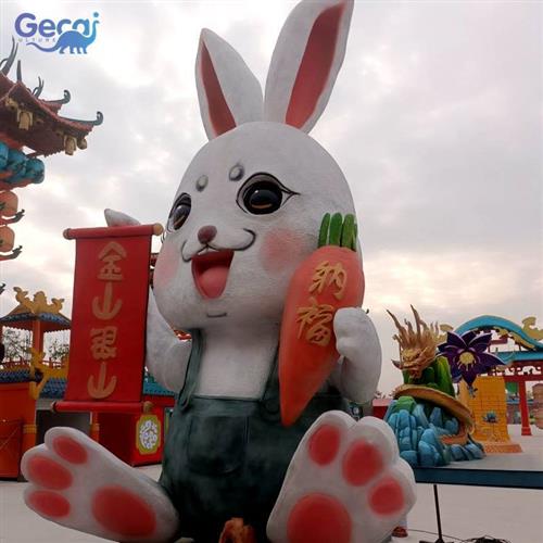 不夜城大型雕塑仿真动物兔子模型户外景区公园机模摆件厂家定制