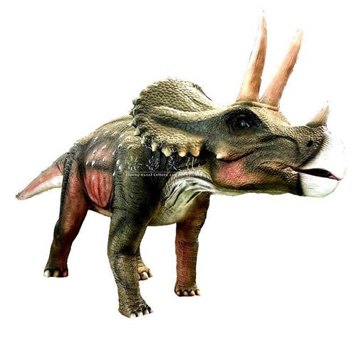 白垩纪三角龙硅胶软皮仿真模型户外景观园林大型动态恐龙制造厂家