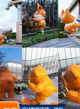 玻璃钢雕塑定制卡通人物商场美陈网红店铺打卡IP创意摆件源头工厂