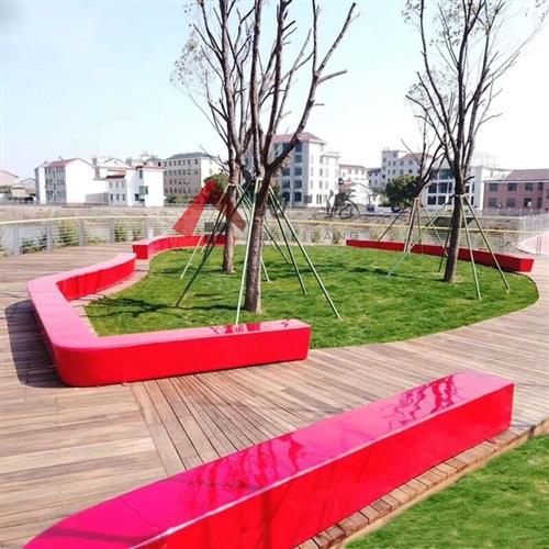 玻璃钢树池座椅定制厂家商场户外异形景观坐凳水磨石GRC花坛坐凳