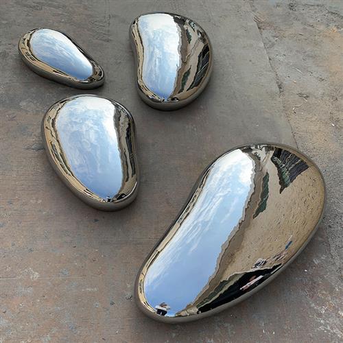 不锈钢水滴鹅卵石头雕塑室内售楼处酒店会所水池装饰摆件抽象艺术