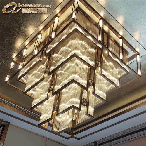 厂家直销圆管创意沙盘吊灯售楼部商场天井装饰艺术酒店工程大吊灯