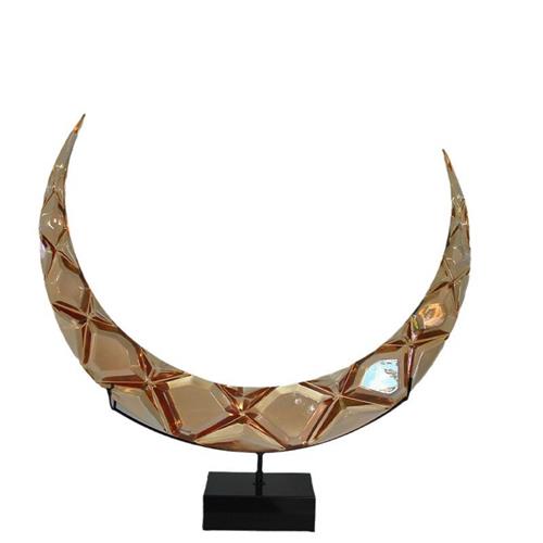 仿琉璃雕塑抽象家居装饰艺术品新型花纹交叉时尚桌面摆件透明雕塑