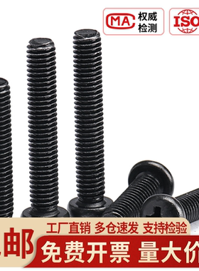 不锈钢圆头螺丝钉 十字黑色盘头螺钉M1M2M2.5M3M4M5M6M8