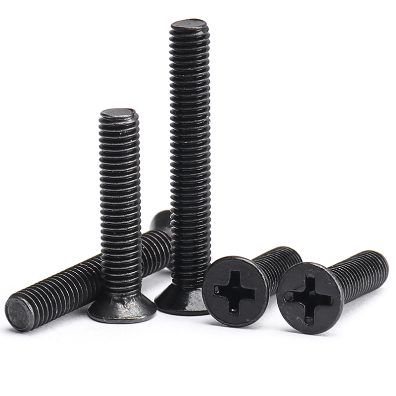 盖驰 黑色不锈钢十字沉头平头机牙螺丝钉M1-M2M2.5M3M4M5M6M8