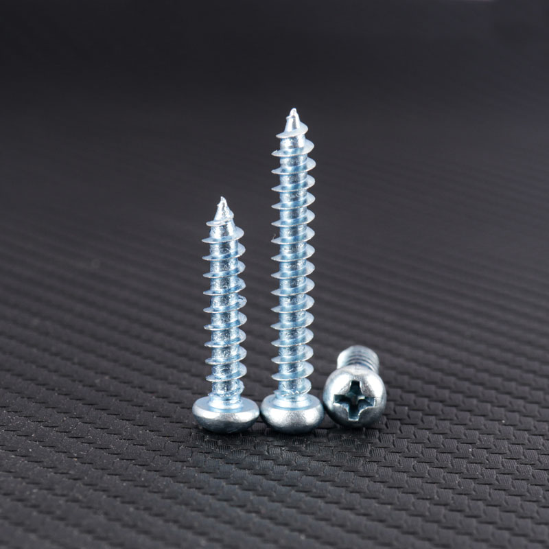 盖驰 碳钢铁PA镀蓝白锌圆头自攻螺丝十字盘头木牙螺丝钉M3M4M5M6