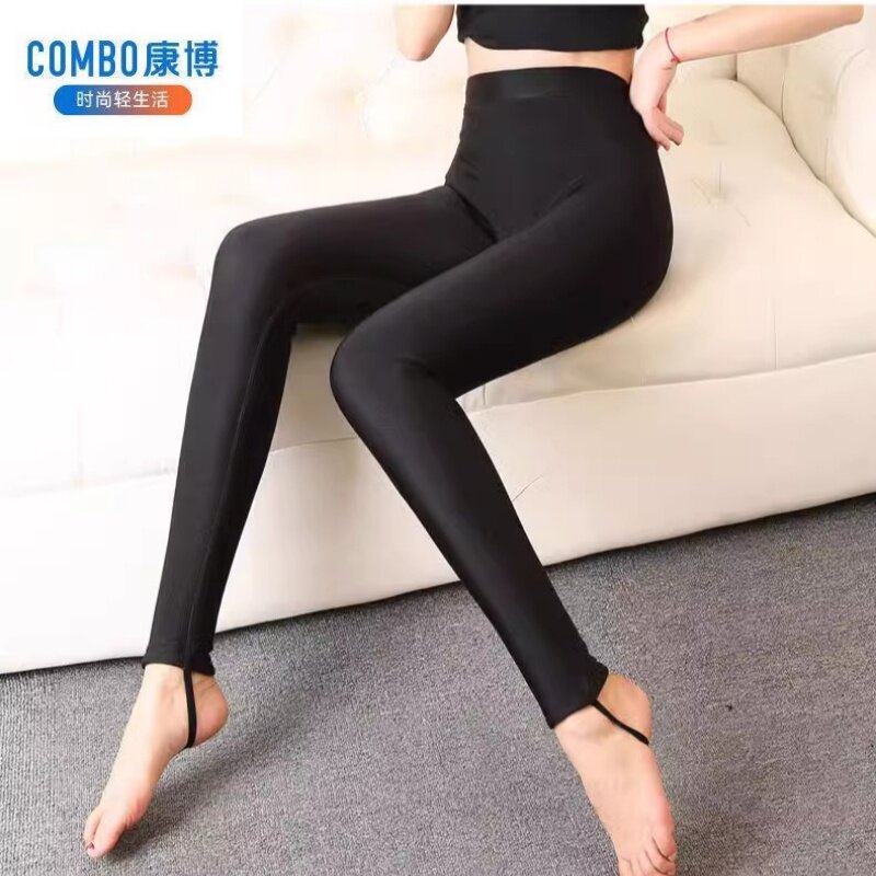 康博秋冬加绒加厚保暖裤女裤打底裤光泽外穿弹力小脚铅笔裤踩脚裤