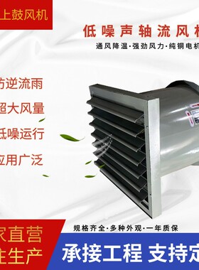 No.4.5低噪声轴流风机 边墙式排风机 L=8000m3/h Q=550W H=148pa