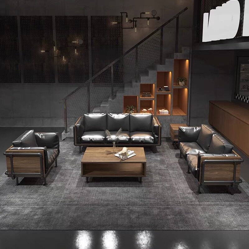 办公室沙发简约现代茶几组合套装商务接待休息会客洽谈卡座沙发