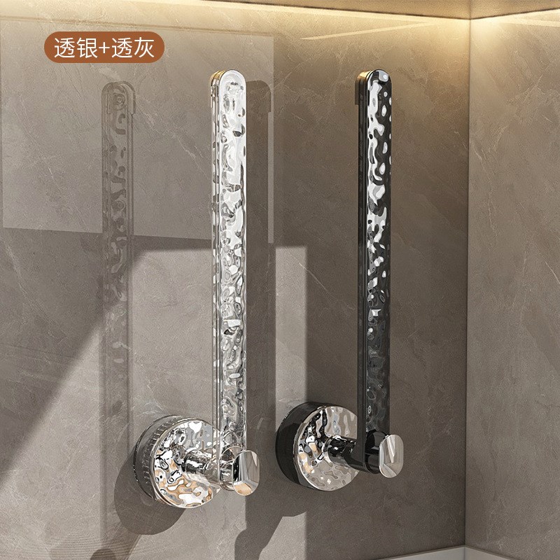 吸盘厨房纸巾架免打孔橱柜保鲜膜纸巾挂杆卷纸Q架收纳挂架挂抹布