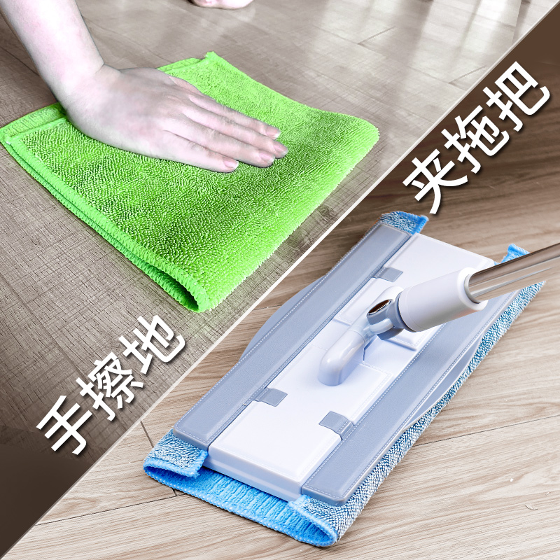 擦地抹布拖地布拖把平板拖布替换布夹布家L用擦地板专用毛巾不掉