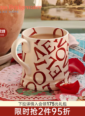 Emma Bridgewater陶瓷LOVE红色波点马克杯咖啡杯子emmabrigewater