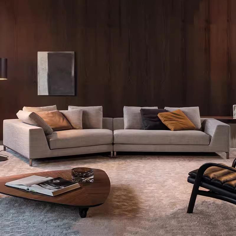 意式极简现代V形转角组合沙发设计师公寓别墅客厅样板间会客接待