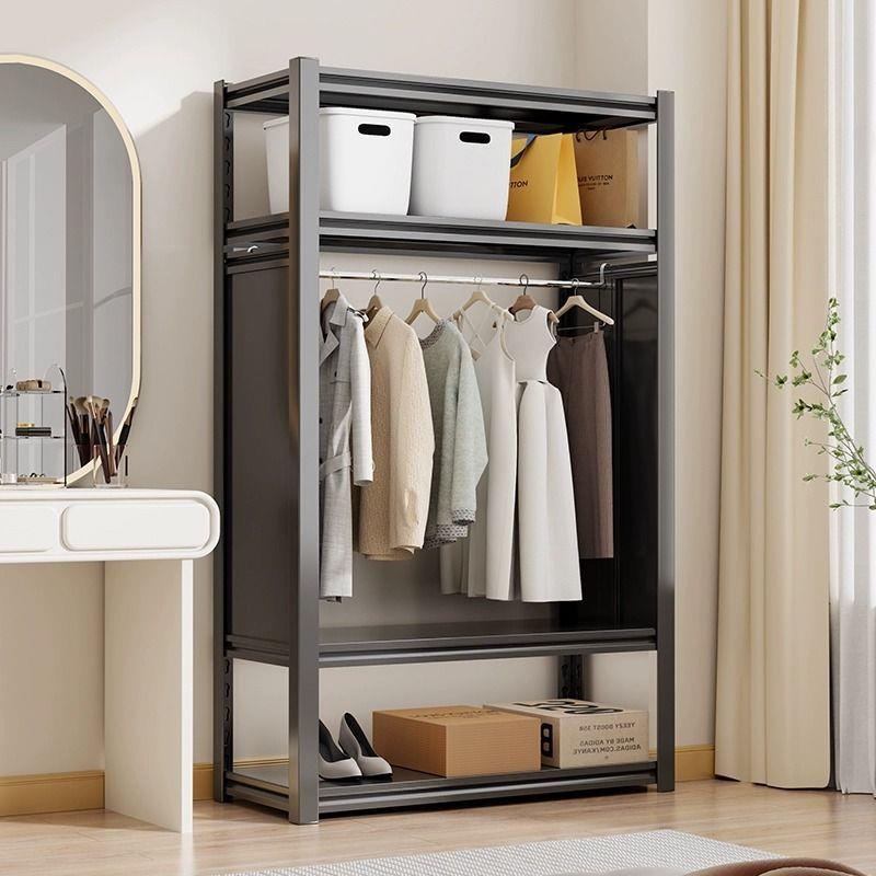 衣帽架衣架落地式挂衣架卧室收纳家用简易开放式置物架衣柜