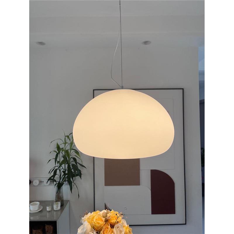丹麦云朵白色玻璃吊灯奶油风日式简约现代卧室书房床头餐厅水滴灯